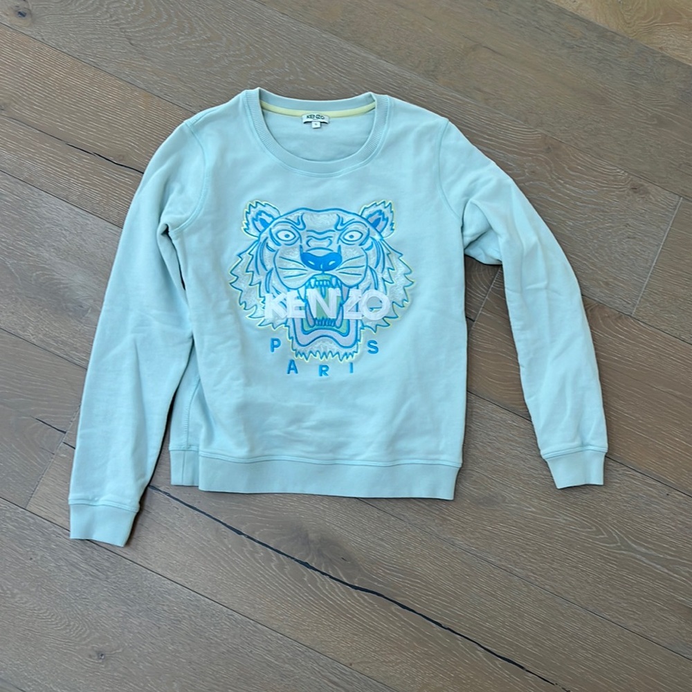 Kenzo tiger logo light blue sweatshirt